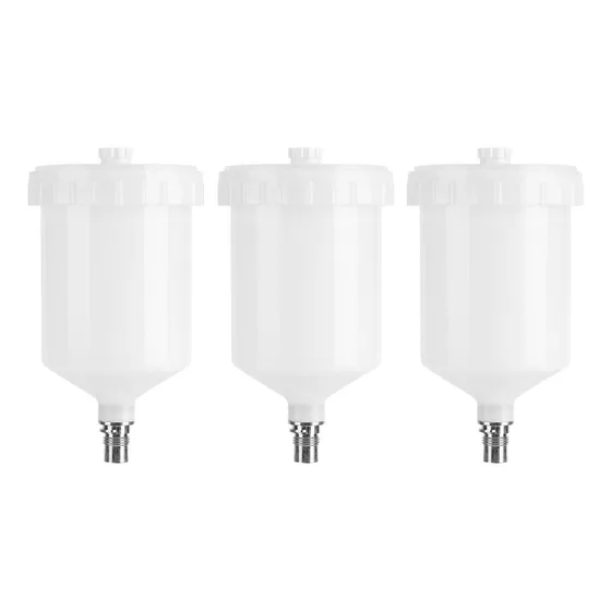3 Vasos De Pintura Hvlp De Plástico De 600 Ml Para Pulveriza