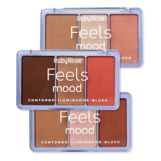 Paleta De Contorno, Iluminador E Blush Ruby Rose Tom da maquiagem 03