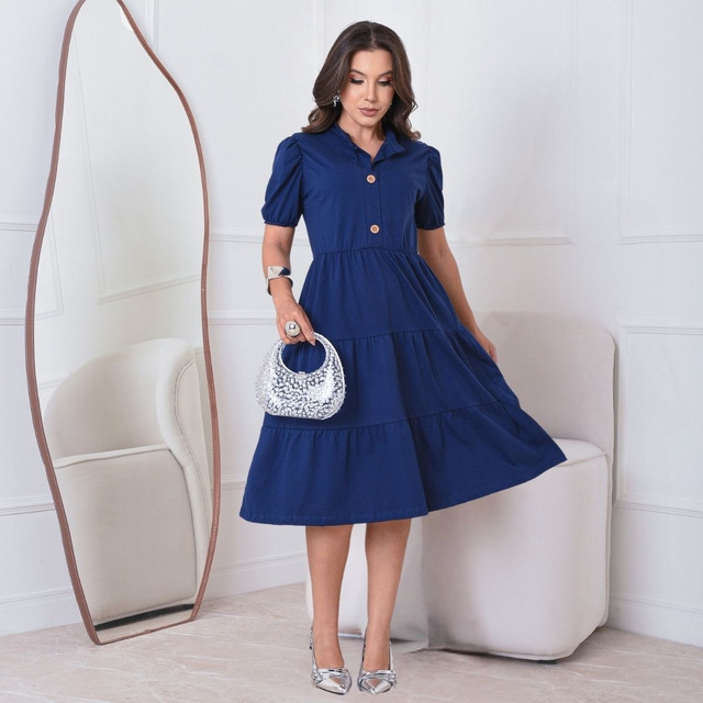 Vestido Feminino Midi Moda Evangélica Soltinho Confortável Vestido Feminino Midi Moda Evangélica Soltinho Confortável