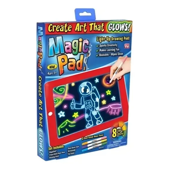 Tableta De Dibujo Con Luz Led Magic Pad 6 Marcadores