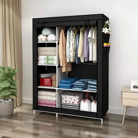 Closet Ropa Organizador Cubierto Estantes Tela Resistente