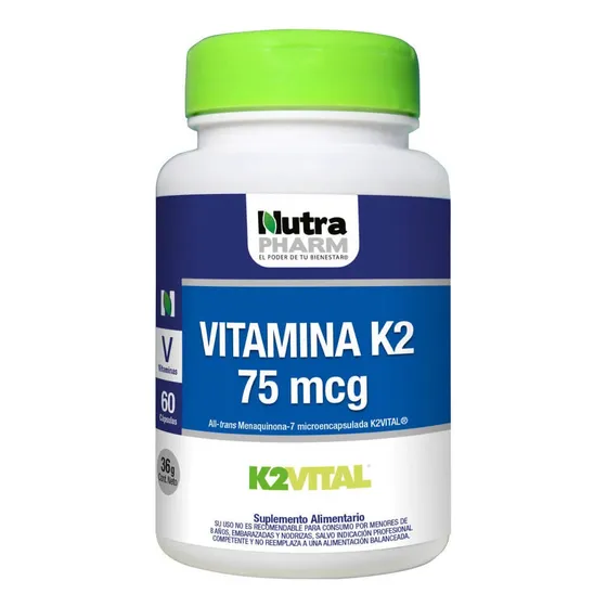Vitamina K2 60 Cápsulas Sabor Sin sabor Nutrapharm