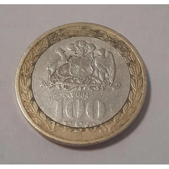 Moneda Chilena 100 Pesos Año 2004 (grw)