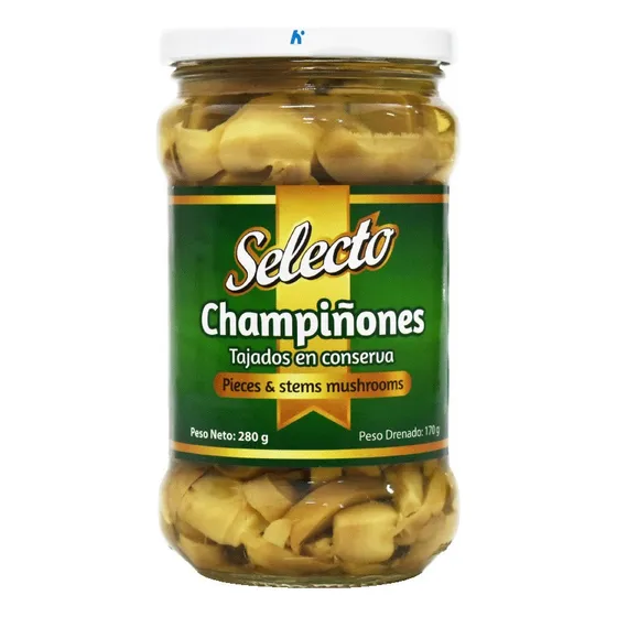Champiñones Tajados Selecto 280gr - Kg
