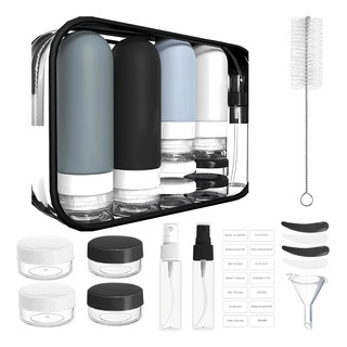 17 Botellas De Kit De Viaje Portátiles Contenedores Silicona 17 Botellas De Kit De Viaje Portátiles Contenedores Silicona