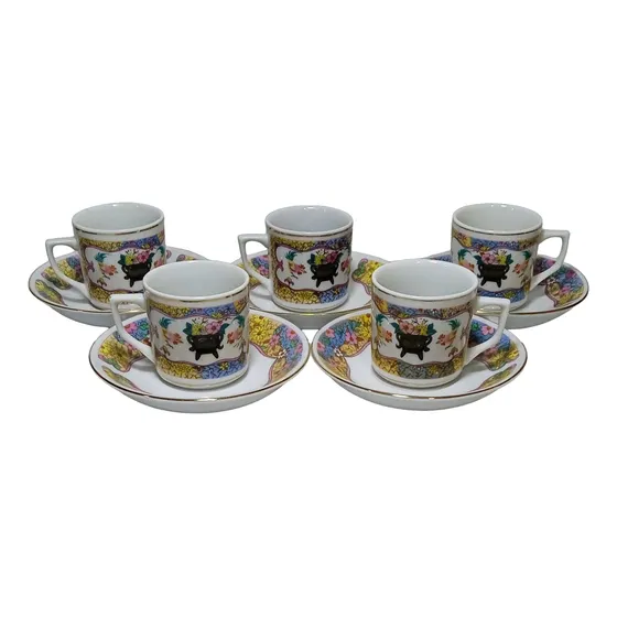 Juego De 5 Tazas Para Cafe En Porcelana China