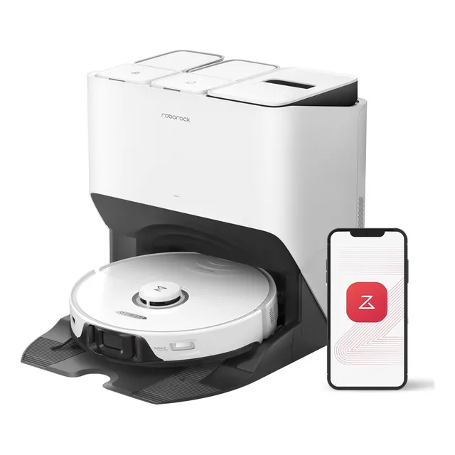 Roborock S8 Pro Ultra Robot Aspirador Y Trapeador, Secado Automático, Lavado De Trapeador Automático, Autovaciado, Autocurre, Cepillo Doble Elevable Y Trapeador Sónico, Succión De 6000 Pa - Blanca