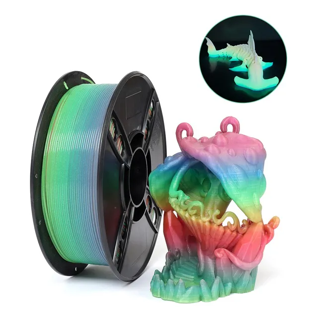 Filamento Impresion 3d Brilla En Oscuridad Multicolor De 1kg
