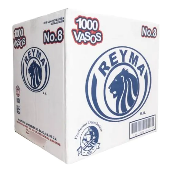 Vaso Plastico 8oz Reyma Caja 1000pz Color Transparente