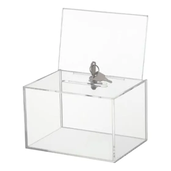 Caja De Donación De Acrílico Con Llave, Buzón