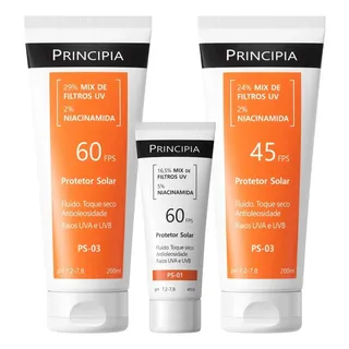 Kit Trio Protetor Solar Facial PS-01 Fps60 + Protetor Solar Corporal Ps-03 Fps 45 e 60
