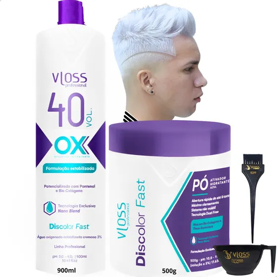 Combo Descolorante Barato Pó E Ox Em Promoção Produto Forte
