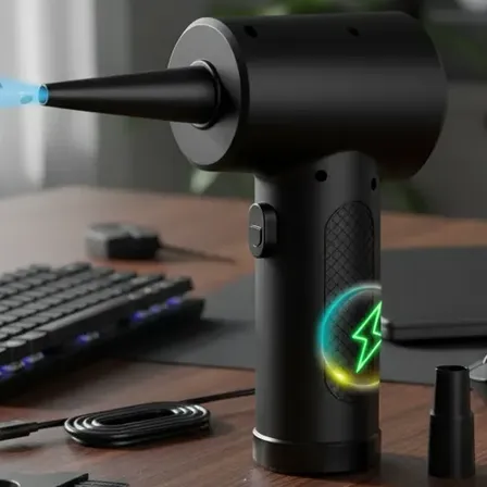 Soplador Eléctrico Multiclean Para Pcs, Teclados Y Autos Negro