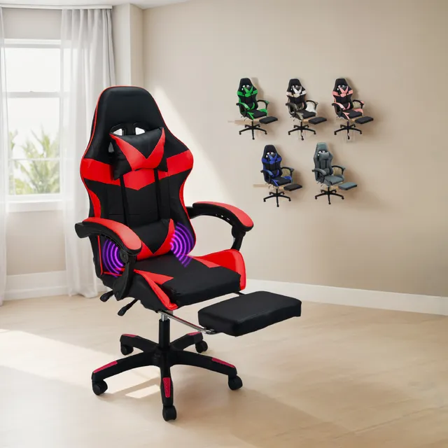 Silla Gamer Ergonómica Reposapiés Reclinable Gaming Oficina