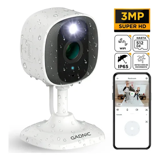Cámara De Seguridad Wifi Gadnic Mini-g 2k Exterior Interior Audio Bidireccional 3mp Visión Nocturna Ip65