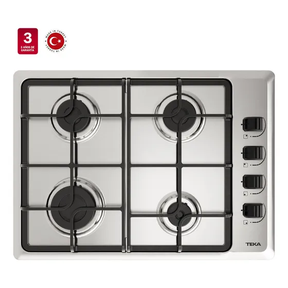 Encimera Hlx 540 Kbb0c Ix A Gas 4 Quemadores Gris Teka