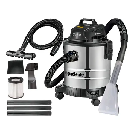 Aspirador De Pó E Água Inox Multiuso Soprador Com Bico Extratora 20l 1200w Turbo Vac Pgac200 Gradiente