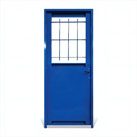Puerta Exterior De Chapa Simple Liviana Color Azul
