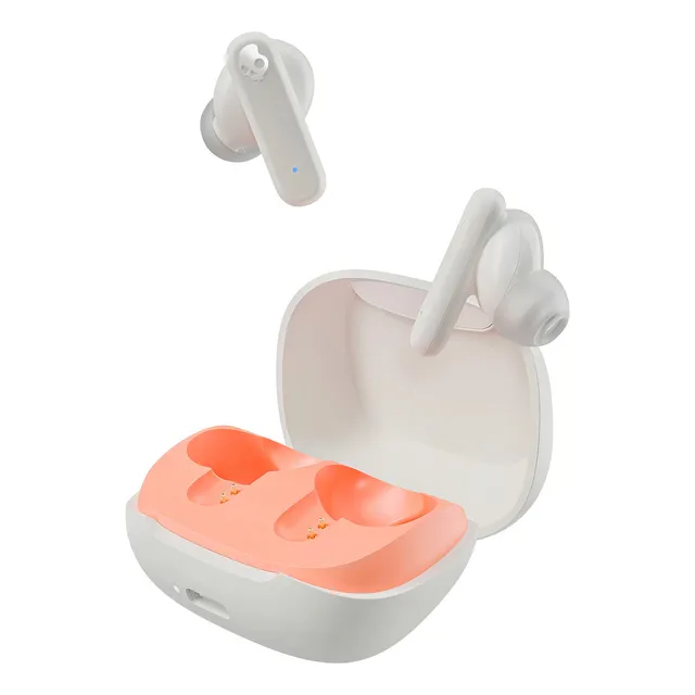 Auriculares Inalambricos Bluetooth In-ear Skullcandy Pcreg Color blanco hueso matcha Luz Azul