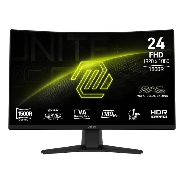 Monitor Gamer Msi Mag 242c Curvo 24, 180hz, 1ms Color Negro