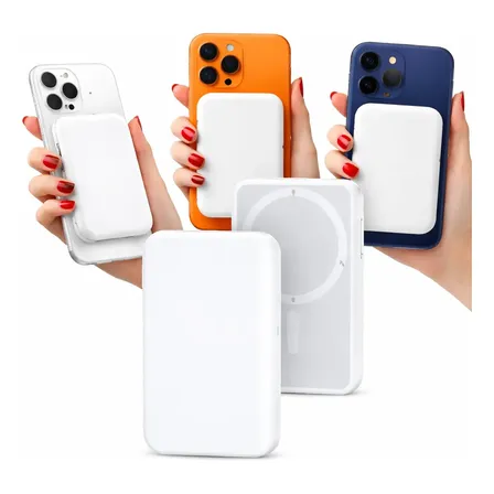 Carregador Power Bank Indução Para iPhone 10000mah Branco Branco
