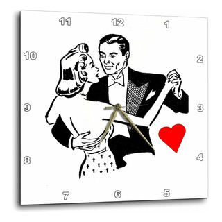 3drose Dpp__1 Retro Pareja Bailando En Negro N Blanco Reloj 3drose Dpp__1 Retro Pareja Bailando En Negro N Blanco Reloj