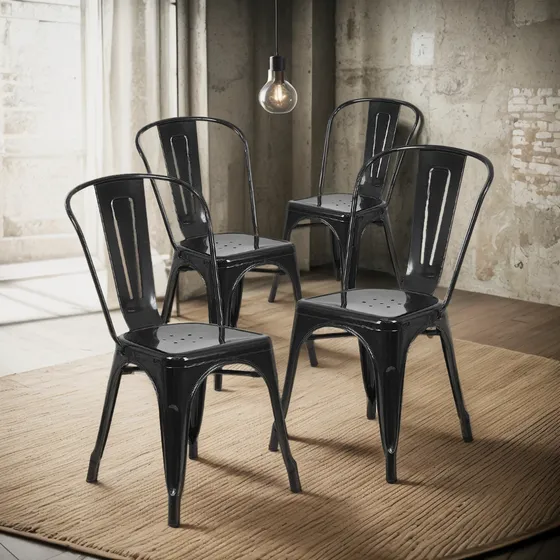 Pack 4 Sillas Tolix Lumax Varios Colores Living Comedor