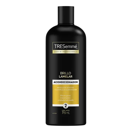 TRESEMME Acondicionador Brillo Lamelar corrige las irregularidades de la fibra capilar dejando un cabello hidratado, nutrido y con efecto gloss instantáneo 715 ml