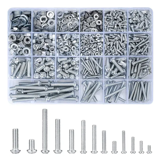 Kit Surtido De 1114 Piezas De Tornillos, Pernos Y Tuercas