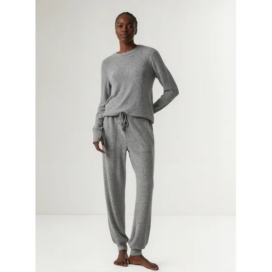 Pijama Feminino Básico Longo Em Tricot Hering