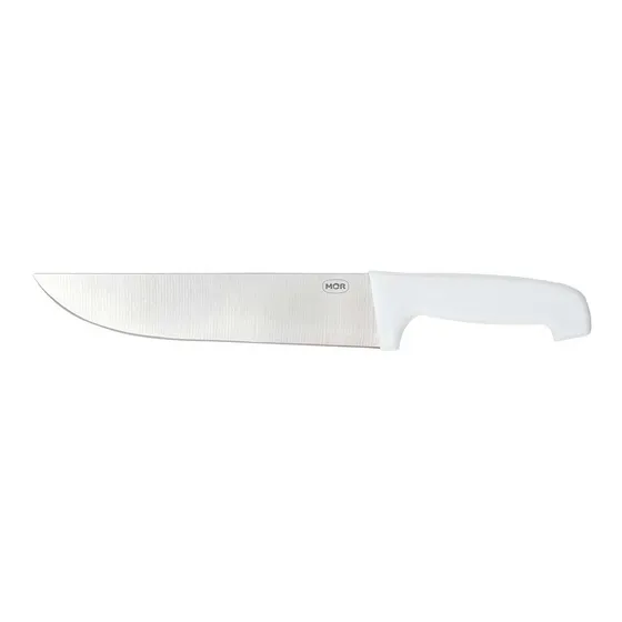 Cuchillo Para Asador Parrilla Mor 10 De Acero Mango Blanco