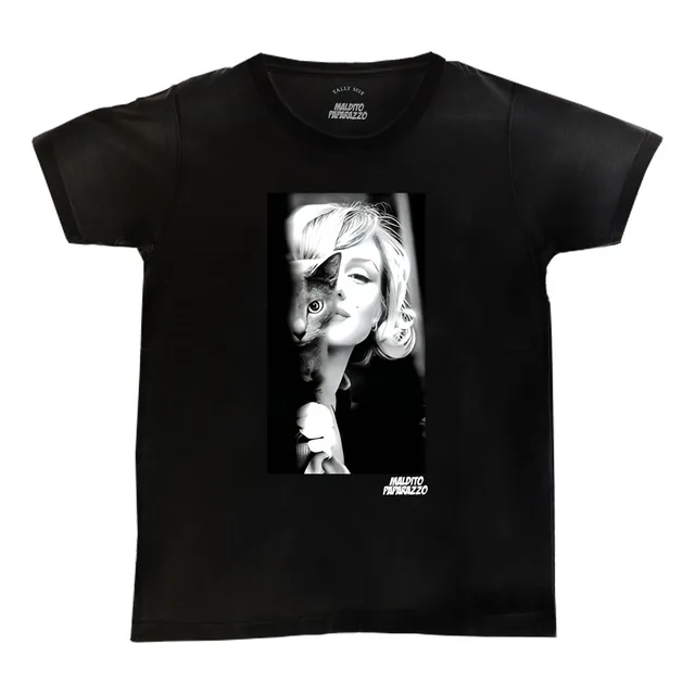 Marilyn Monroe Amor Felino - Remera 100% Algodón 