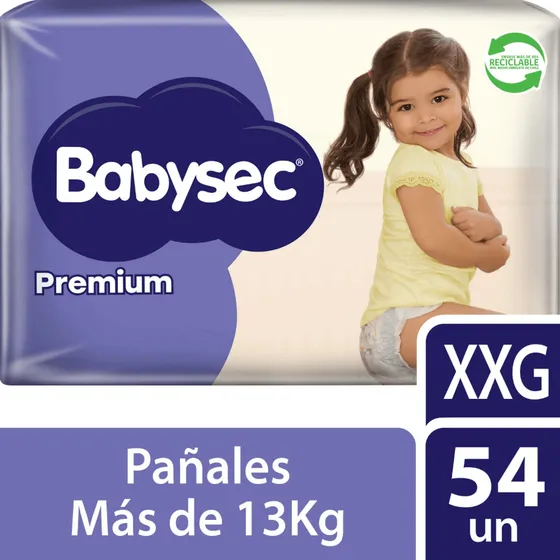Babysec premium 54 unidades Xxg pañales de bebé flexiprotect 
