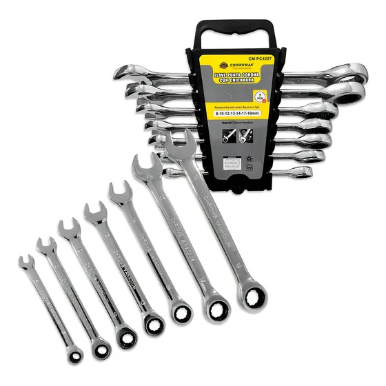 Juego Llave Punta Corona Y Chicharra 8 10 12 13 14 17 19mm