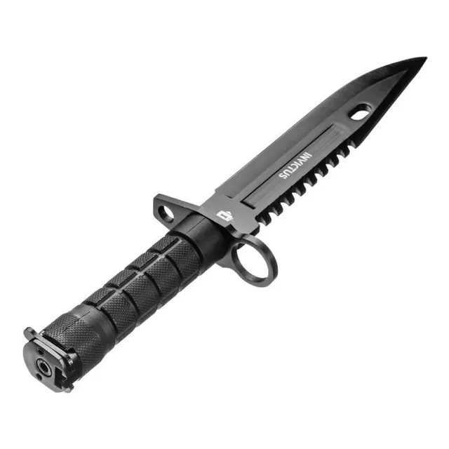 Faca Explorer Black Com Bainha Invictus Tática Sobrevivência
