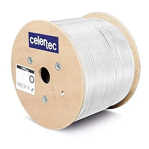Cable Celertec Carrete De 500ft Cat6a Ethernet -blanco