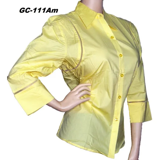 Blusas Talla Plus Grandes Casuales Vestir Camisa Manga 3/4
