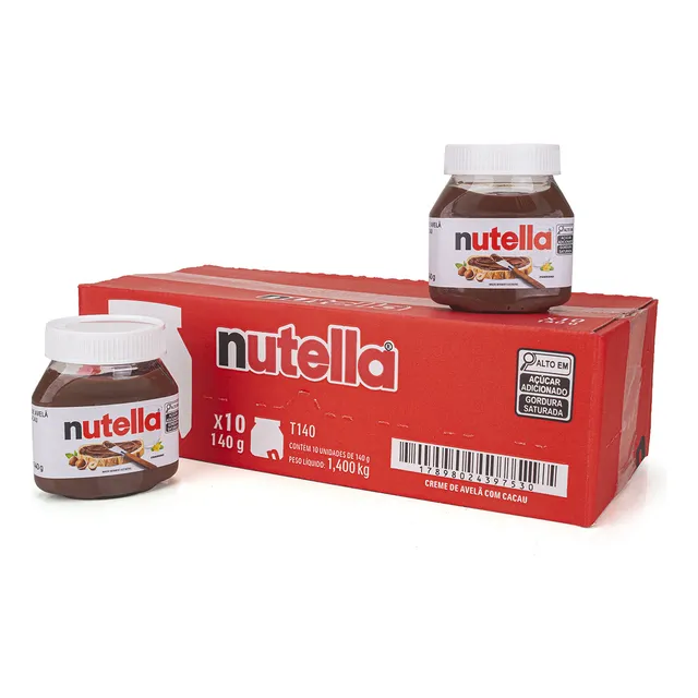 Nutella Pasta De Avelã Ferrero Caixa C/ 10un  140g 