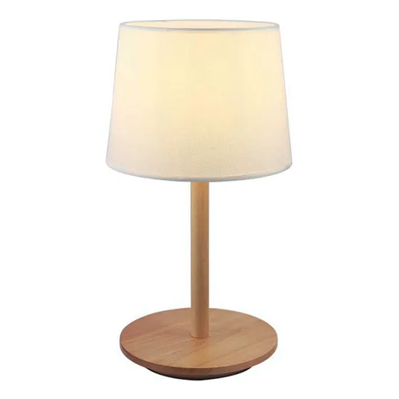 Portátil De Mesa En Madera Y Pant. Tela Natural E27