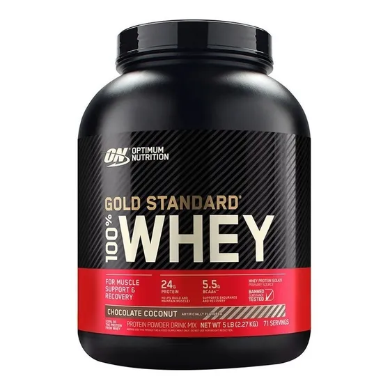 Suplemento Optimum Nutrition Proteína Proteína Gold Standard 100% Whey sabor chocolate coconut de 2.27kg en polvo