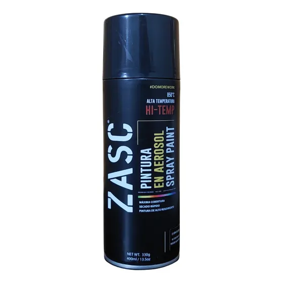 Pintura Spray Negro Alta Temperatura 400ml Marca Zasc