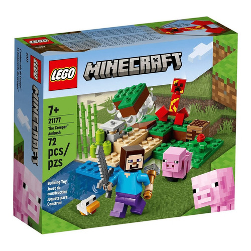 Bloques para armar Lego Minecraft La Emboscada del Creeper 72 piezas  en  caja