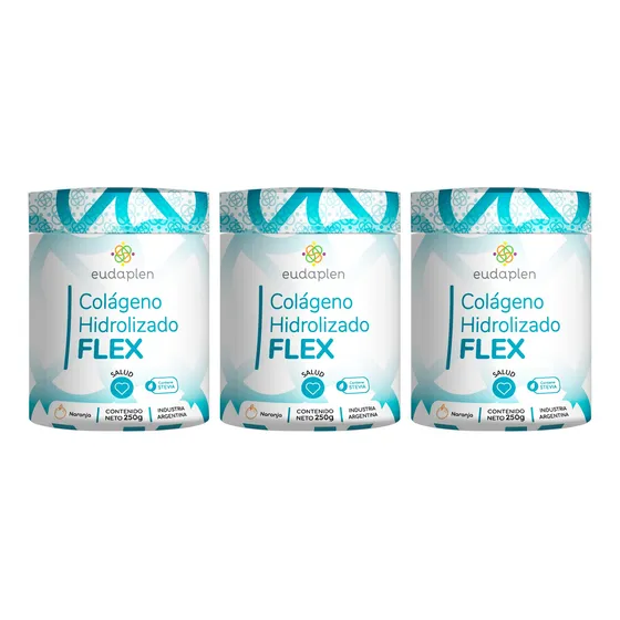 Eudaplen Kit X3 Colágeno Hidrolizado Flex Suplemento 250g 6c