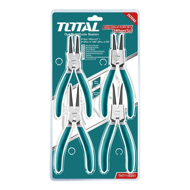 Pinzas Para Anillo De Retención 7'' En Juego De 4 Pcs Total