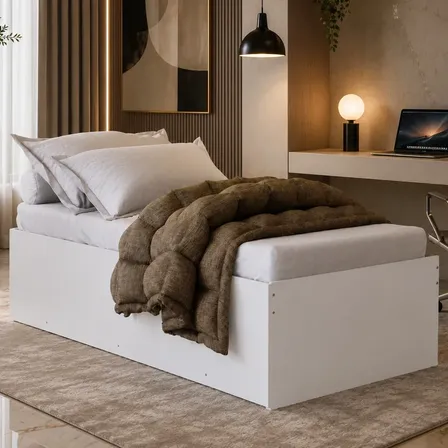 Cama Bibox 3 Em 1 Vira Casal Matrix Rebusta Com Auxiliar Branco