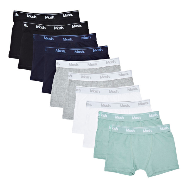 Kit 10 Cuecas Boxer Infantil Elástico Algodão Mash Kit 10 Cuecas Boxer Infantil Elástico Algodão Mash