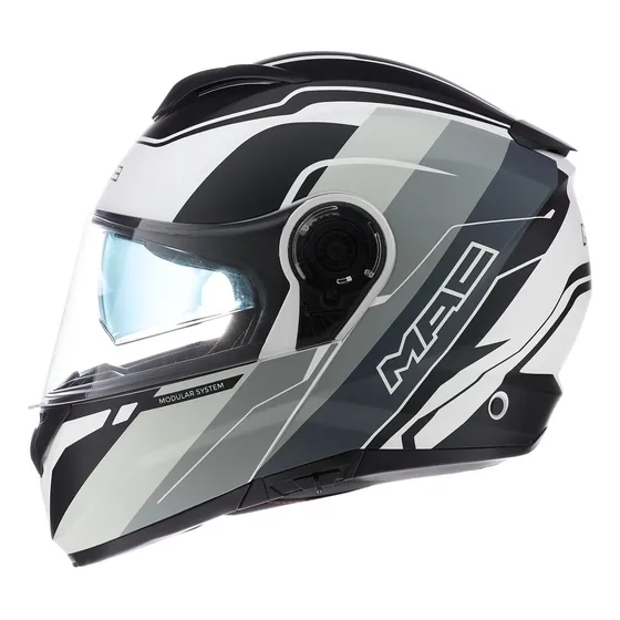 Casco para moto rebatible MAC Rock negro y gris talle M
