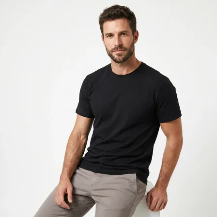 Camiseta Básica Polo Fit Masculina Algodão Casual Gola Redon