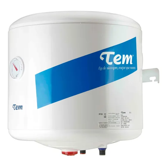Termotanque Tem 30l 1200w Tanque De Acero Doble Termostato