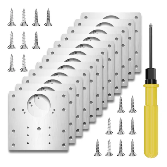 13 Pcs Placa De Reparacion Bisagra Mueble Tornillos Puerta
